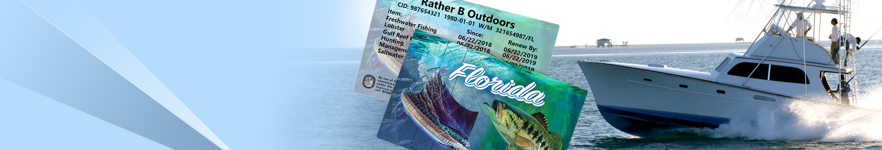 Fishing licenses and a large boat in water